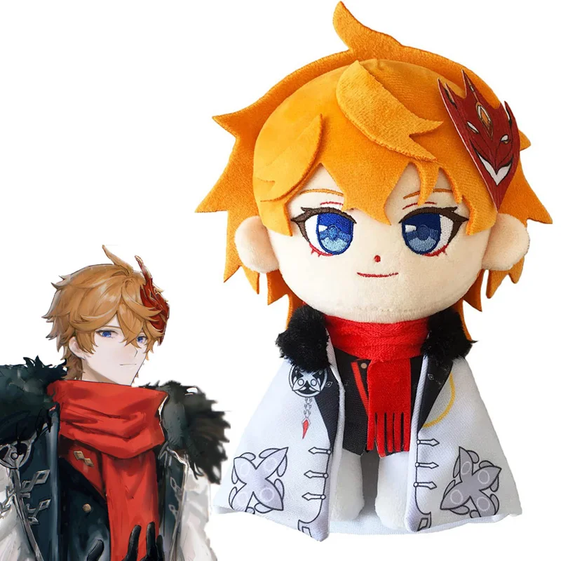 Genshin Impact Tartaglia Plush Doll Toy New Style with Cloak Winter Coat Dress Up Stuffed Figurine Cosplay Fan Gift Kid Birthday genshin impact plush toys cosplay anime kawaii yae miko boys girls gift doll cartoon mascot christmas presents stuffed animals