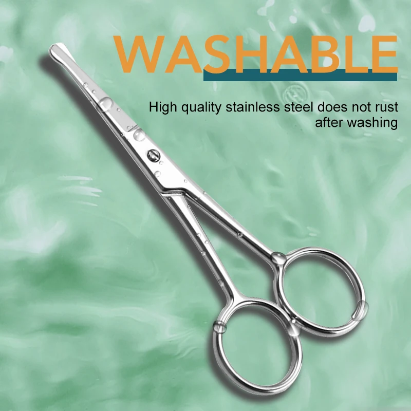 1pc Round Head Safety Cuticle Manicure Scissors Professional Small Clipper Eyebrow Nose Hair Cut Trimming tweezers 5