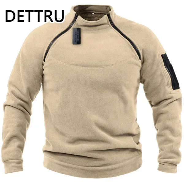 Winter Sweatshirt Mens Fleece Zipper Pullover Solid Color Loose Lamb Thick Clothing Streetwear