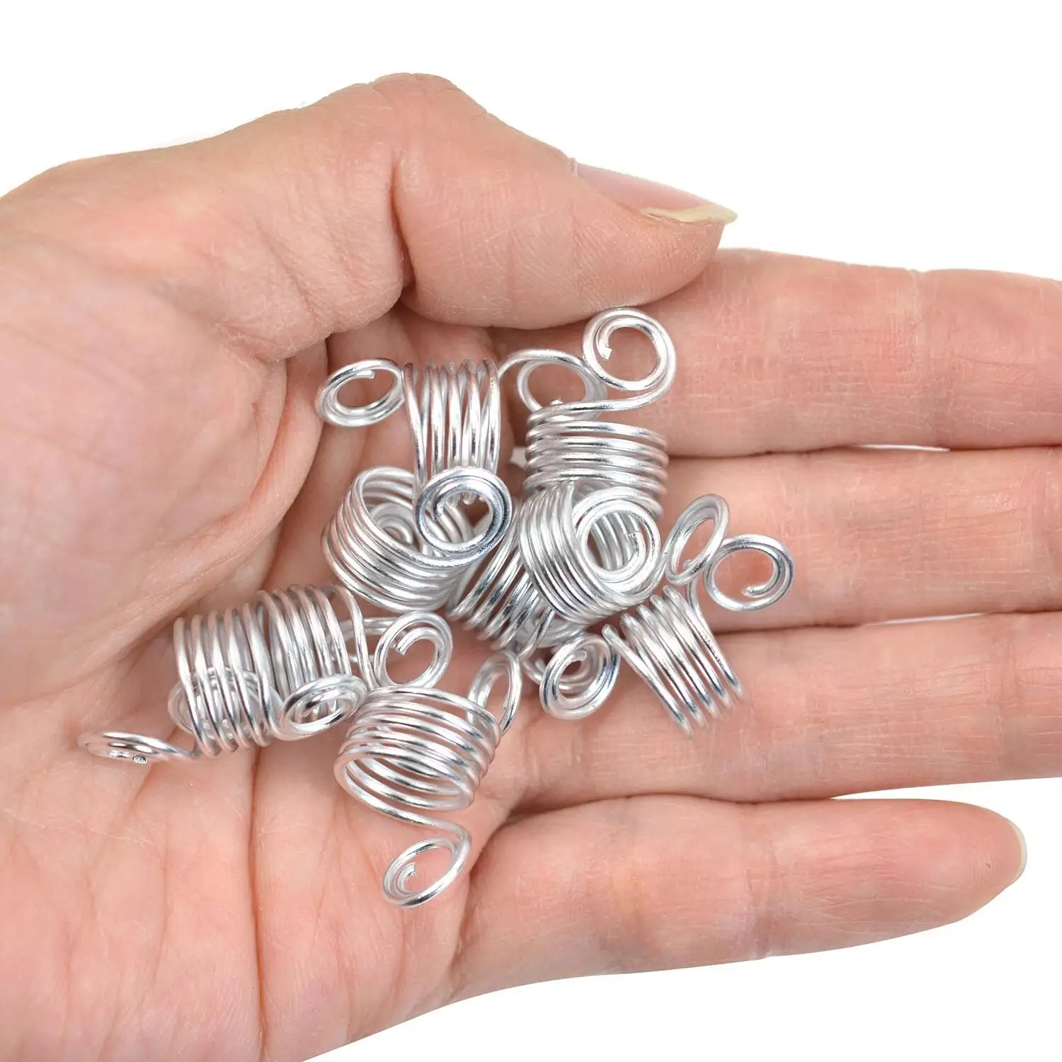 30개 아프리카 헤어 비즈 5 랩스 스프링 메탈 커프스 드레드락 비즈 헤어 장식 보석 브레이드 스타일링 도구