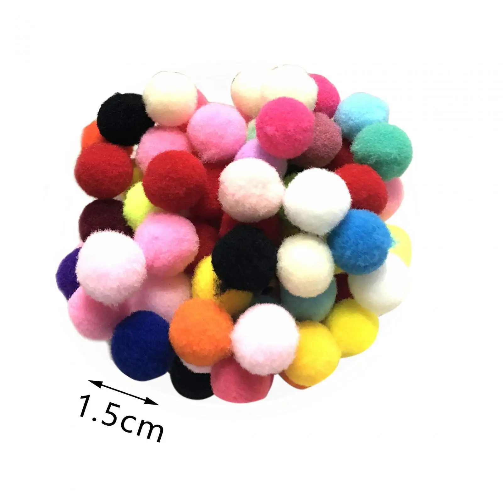 100x Pom Poms Balls Arts Craft Making Assorted pompoms for Toys Party