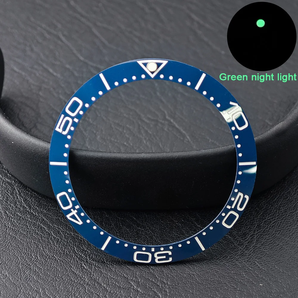 Men's Watch Replacement Bezel Insert with Tilted Ceramic and Carbon Fiber Texture