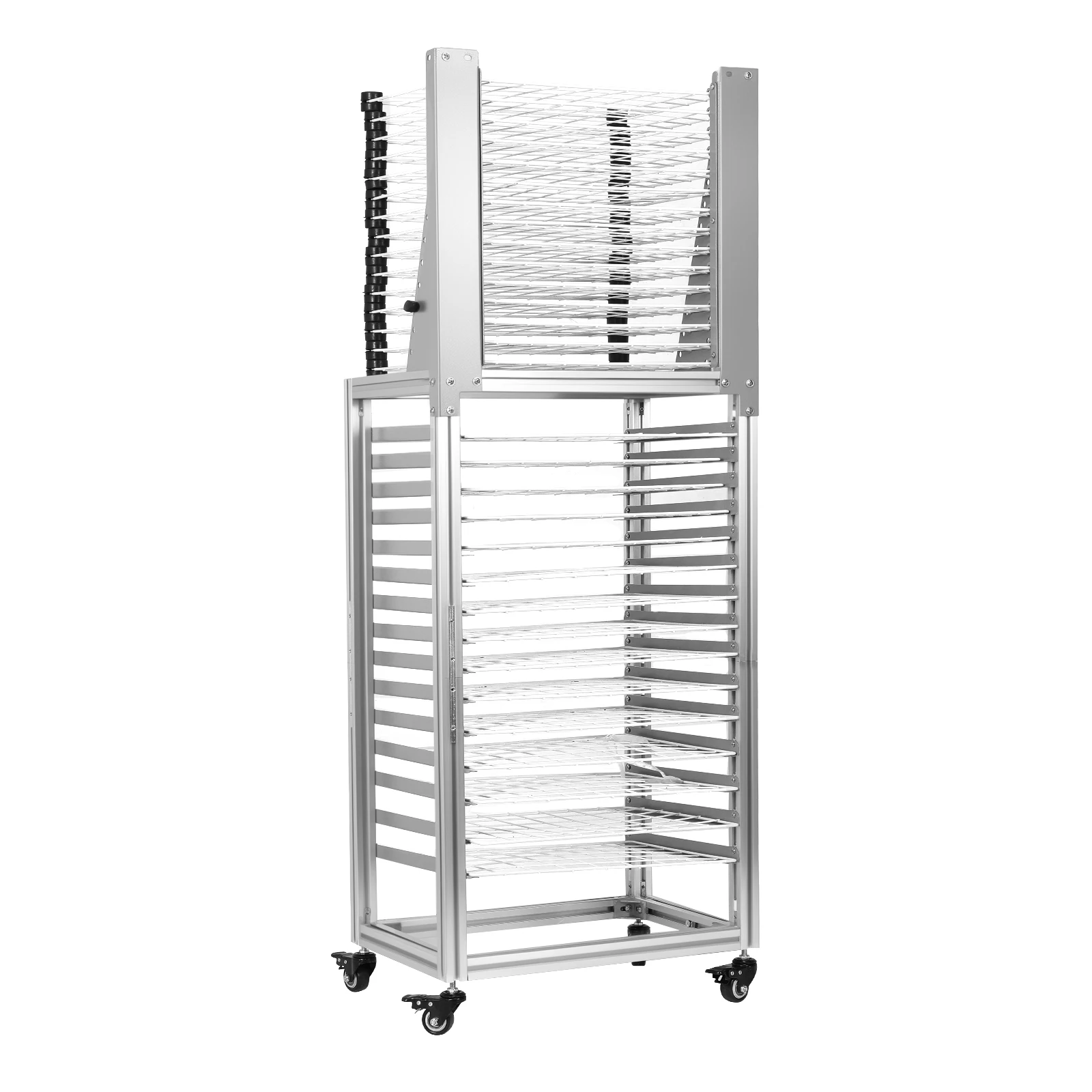 30-Layer Art Drying Rack Floor-Standing Mobile Easel Drying Rack Large Capacity Multi-Function Storage Rack for Tool/Food/Easel