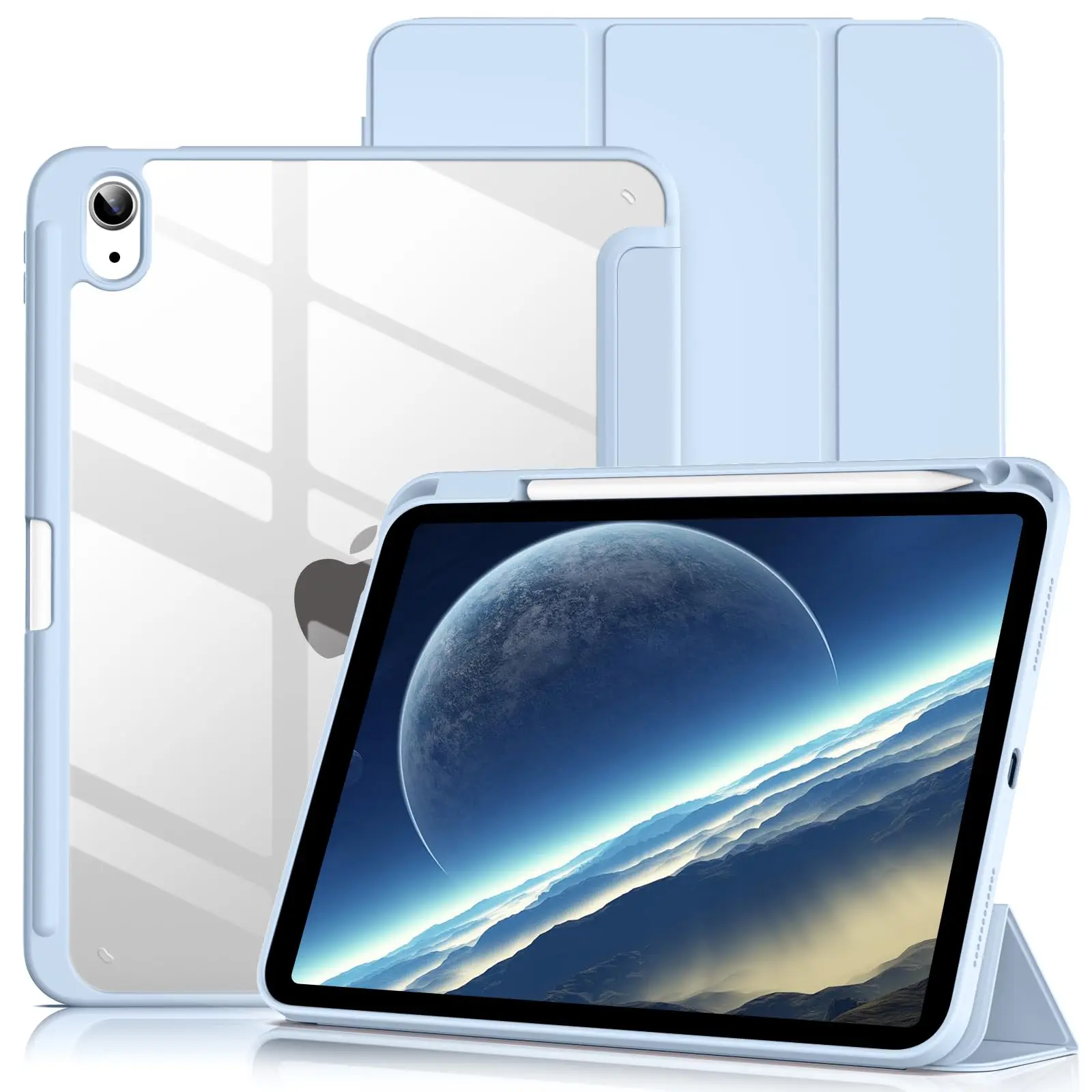 Premium iPad Case with Pencil Holder and Clear Back