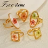 Freeteeme Trendy New Eternal Flower Ring For Women Stainless Steel Simple Open Size Rings Party Charm Jewelry Birthday Gift 1