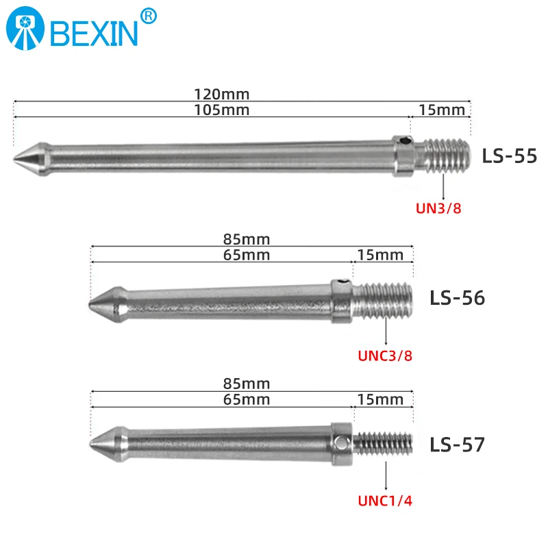 BEXIN Universal 120mm 65mm 3/8 Inch Tripod Replacement Foot Spike For Bogen Manfrotto Gitzo Benro RRS SIRUI Tripod Monopod Mount