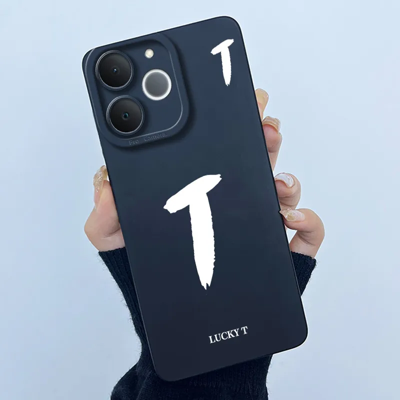 Cute Initial Letters Shockproof Soft Silicone Phone Case Cover Bumper