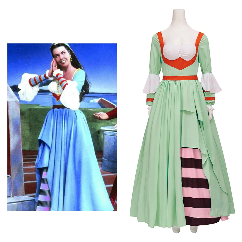 

Музыкальное танцевальное платье Kiss Me Kate Bianca, платье принцессы Bianca, зеленое викторианское платье, платье для выступлений на сцене и театре на Бродвее