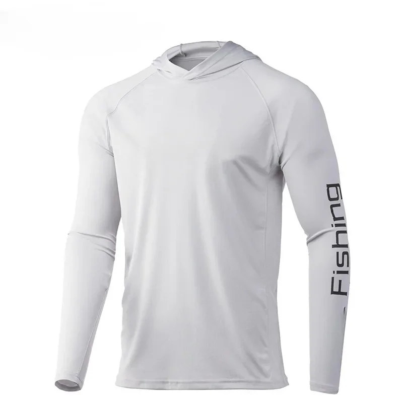 Fishing Hooded Clothing Men Long Sleeve Breathable Fishing Wear Outdoor Sun Protection Shirts