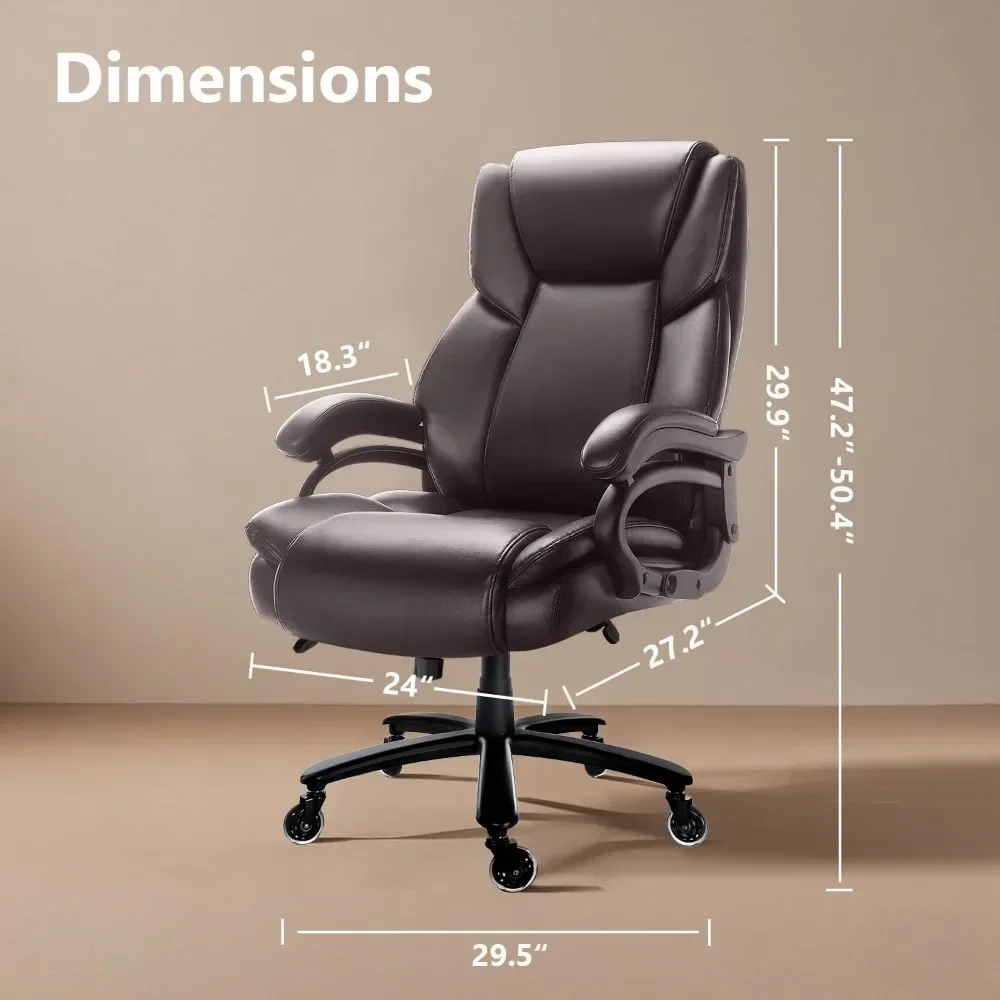 Heavy Duty Office Chair 500lbs, Big and Tall Office Chair for Heavy People, Adjustable Ergonomic Lumbar Support 3