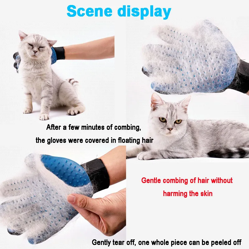 Pet grooming gloves-Gentle hair removal brush gloves-Efficient pet hair removal gloves, suitable for long and short