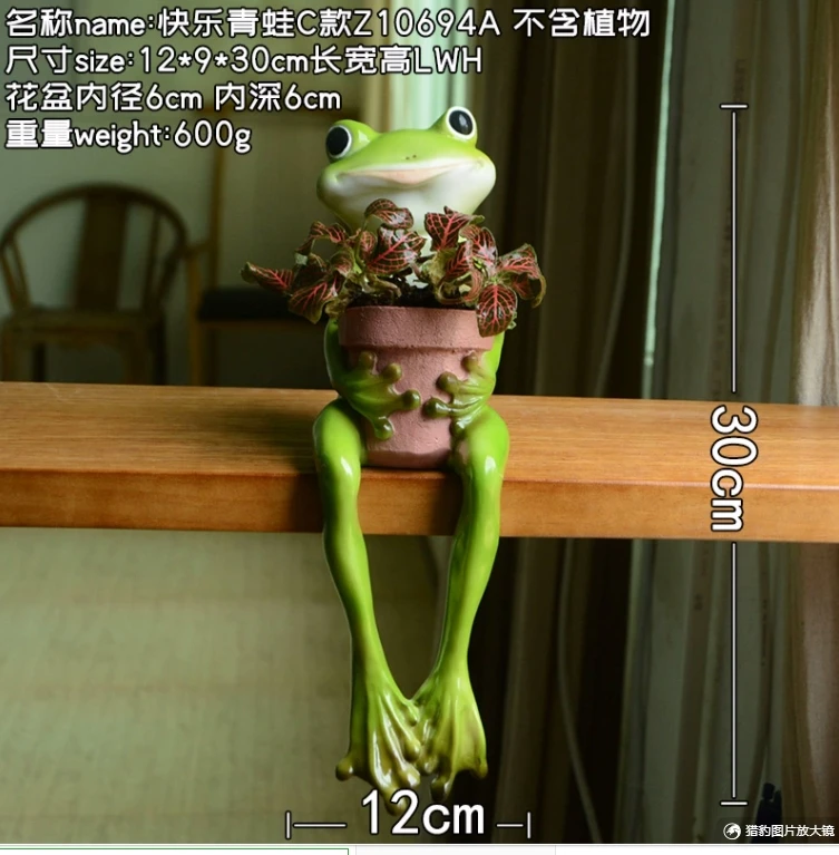 Handbemalte Zauberer-Frosch-Figur Aus Harz – 8 X 8 X 9 Cm, Garten-Deko, Blumentopf-Ornament