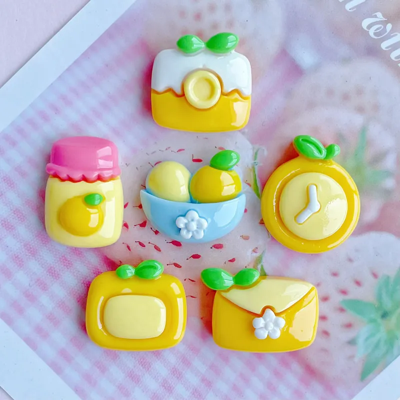 

10Pcs Bright Surface Plaything Resin DIY Shoes Hat Icebox Barrette Mobile Phone Case Scrapbook Cream Glue Flat Back Resin