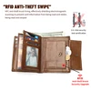 WESTAL New Hand-Made Cowhide Wallet Men's Leather Anti-Theft Cash Clip Advanced Sense Large Capacity Wallet 6