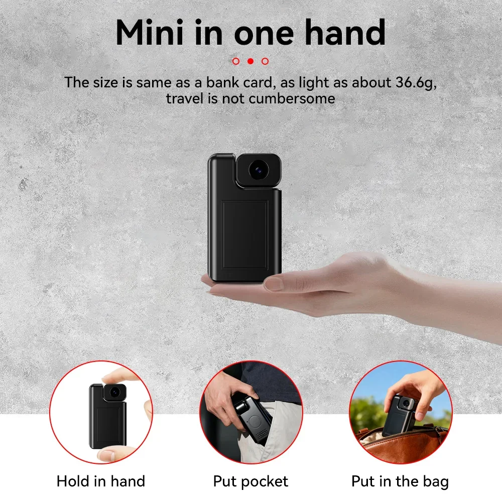 Boblov Q6 Mini Camera 1080P Portable Camera Police Video Recorder Body Camera Motorcycle Bike Motion 180 Degree Night Vision 3