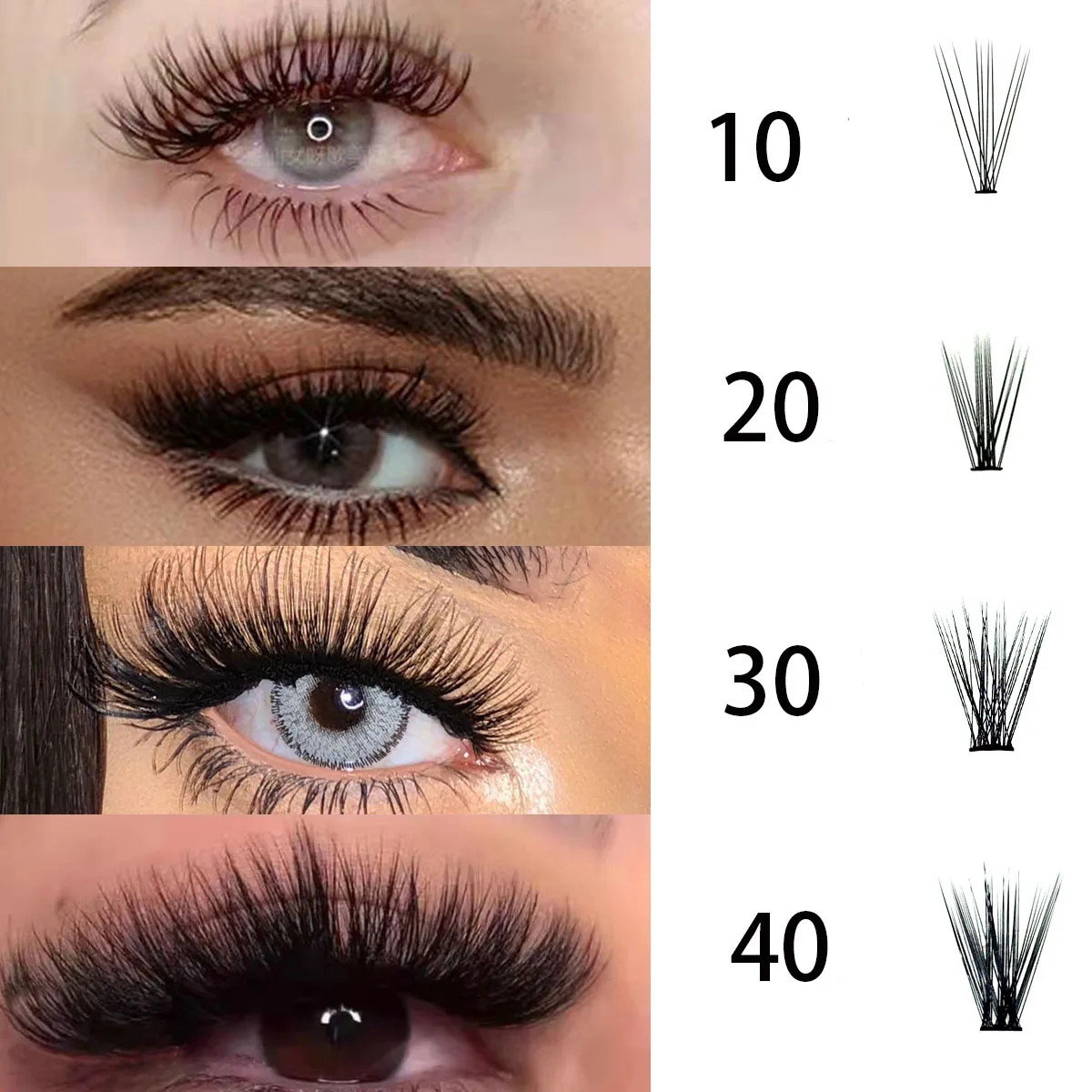 40D/20D/10D Mink Eyelashes 100 Clusters Eyelash Extension Natural Individual False Lashes Russian Volume Lash Makeup Cilia Cili Eyelash Extension Eyelash Extensions Eyelash Extension Lashes Fake Eyelashes False Eyelashes