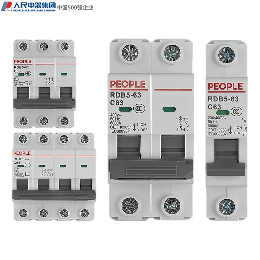 Miniature Circuit Breaker MCB 1P 2P 3P 4P 10A-63A 400V DIN Rail Type Overload Short Circuit Protector circuit breaker