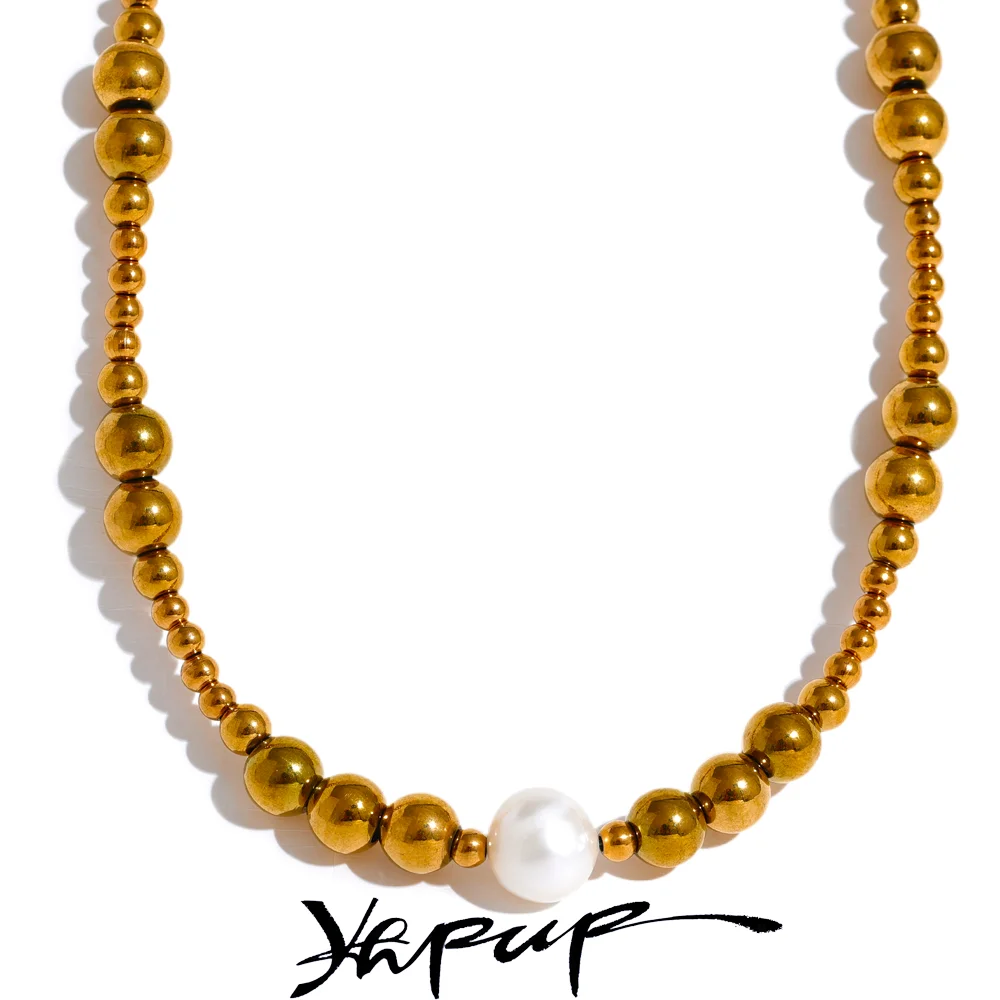 Yhpup Waterproof 18K Gold Plated Necklace Women