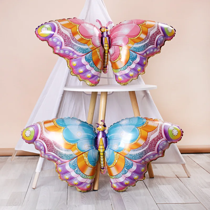Vibrant Butterfly & Flower Helium Foil Balloons for Celebrations and Decor