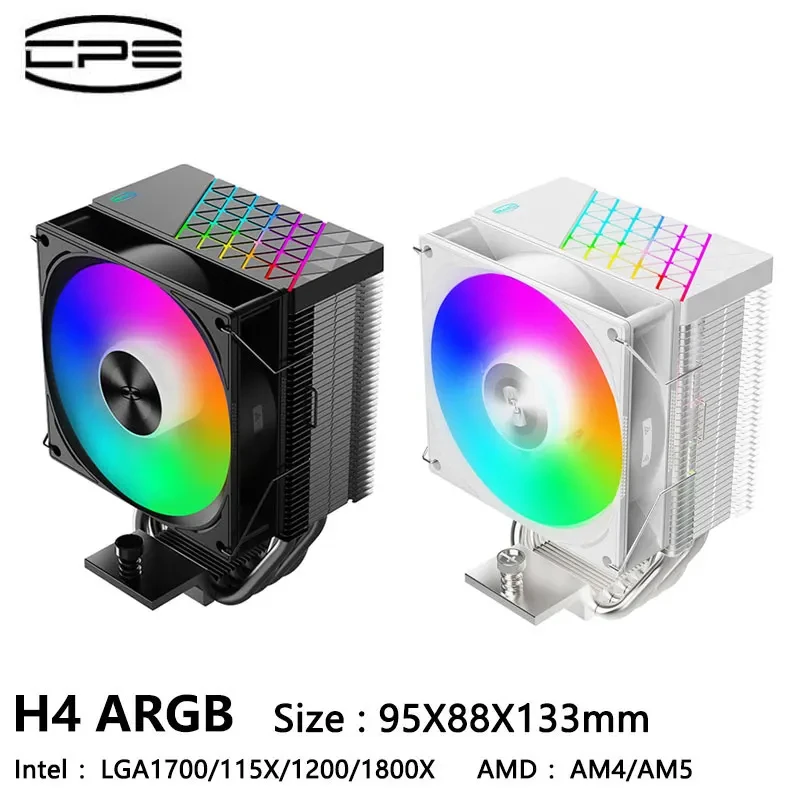 PCcooler H4 4 Heat Pipe CPU Air -Cooler Radiator, TDP180W/92cm Fan/support LGA1700/115X/1200/AM5/AM4