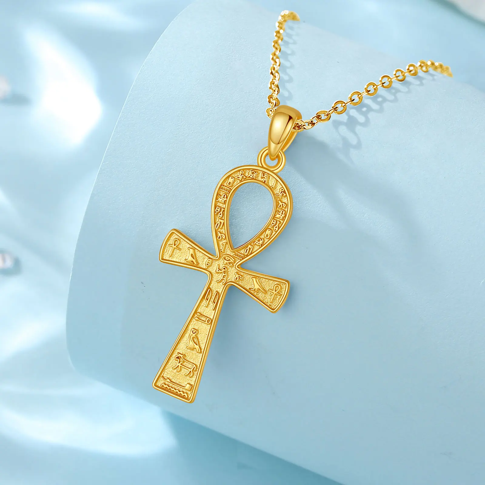 Eternal Life Ankh Cross Silver Necklace - Image 9