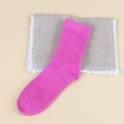Women's Thick Angola Rabbit & Merino Wool Winter Fashion Socks - Cozy and Warm, Large Size (Rose Red)