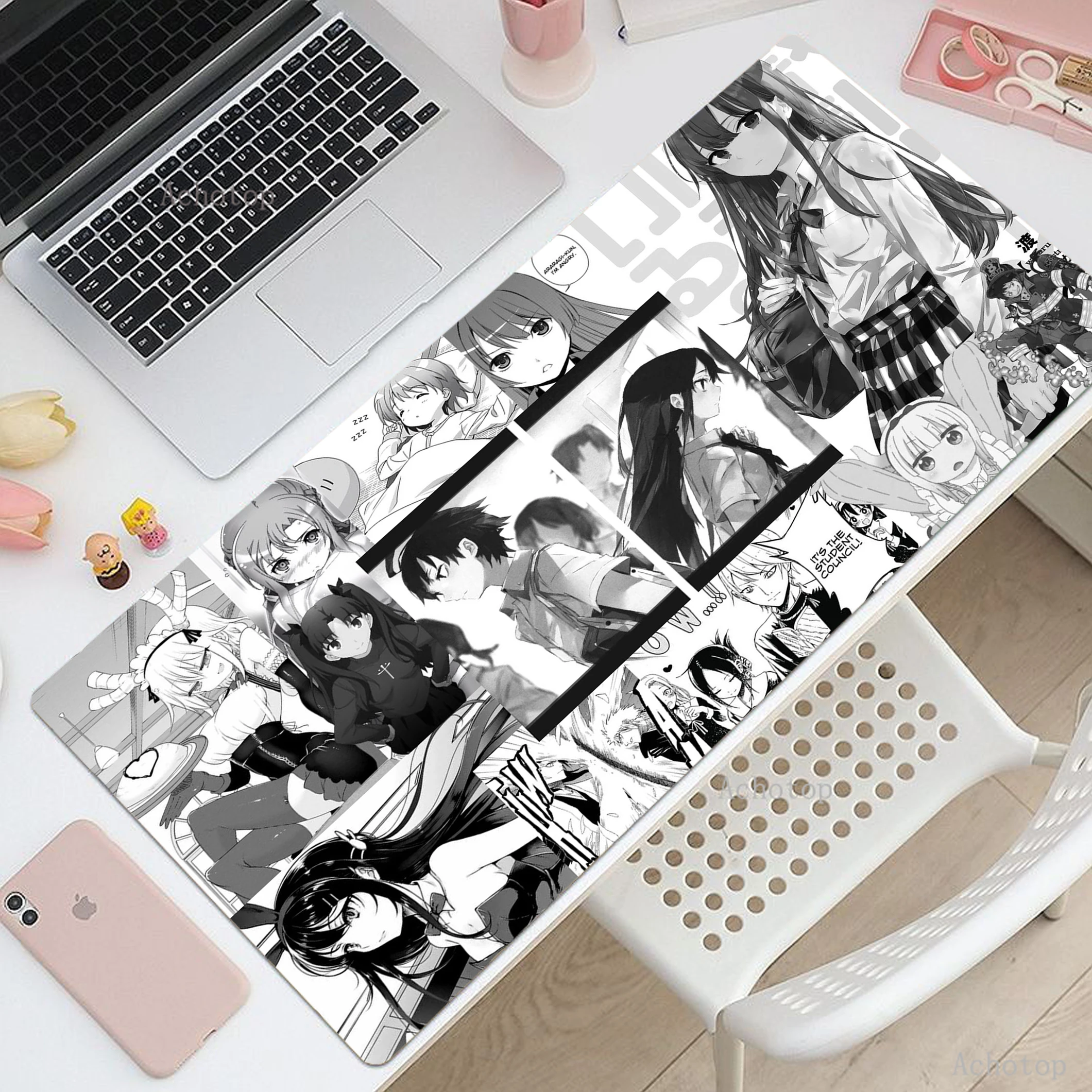 

Japanese Anime Computer Mouse Pad Game Accessories Mousemat Natural Rubber Mousepad Big Locking Edge Desktop Carpet Mouse Mats