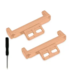 Set of 2 Metal Watch Strap Connector Adapters for Watch Bracelets and Accessories (Rose Gold)