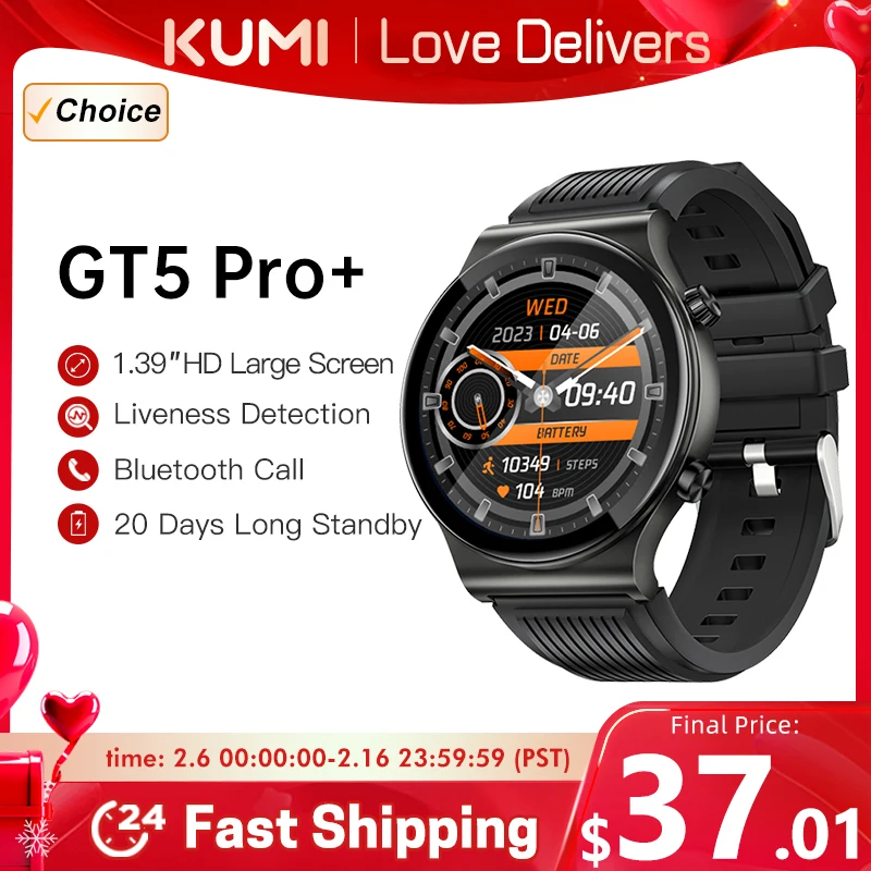 Premiere Mondiale Kumi Gt5 Pro + Smart Watch Schermo Hd Da 1.39 Pollici 270 + Quadrante Squisito 20 Giorni Di Standby Lungo Chiamata Bluetooth Ip68