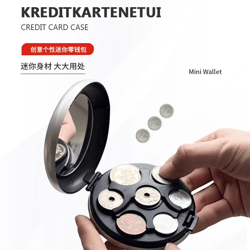 4 Scatole Portamonete Euro In Lega - Rotonde, Compatte, Con Scomparti Per Monete - Foto 5