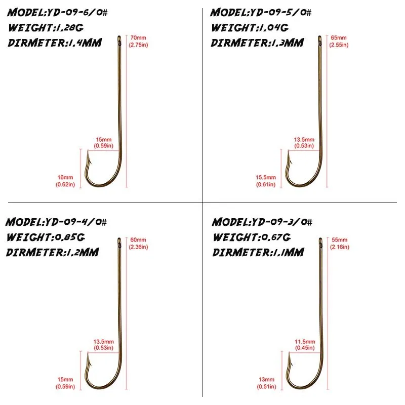 Fish Hook 50PCS Small Fish Hook Metal Long Handle Thorn Carbon Steel Hook