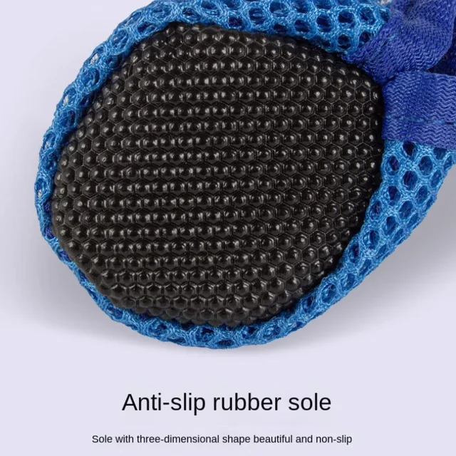 Sda0e9562ff5b48aa824fef00342b0151F.jpg 4pc, Dog Shoes Non-slip Breathable Wear-resistant Dog Boots Suitable for Small Medium Sized Pets Puppy Protective Footwear.