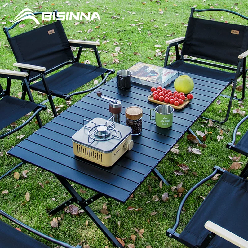 BISINNA Portable Folding Table Carbon Steel Camping Desk
