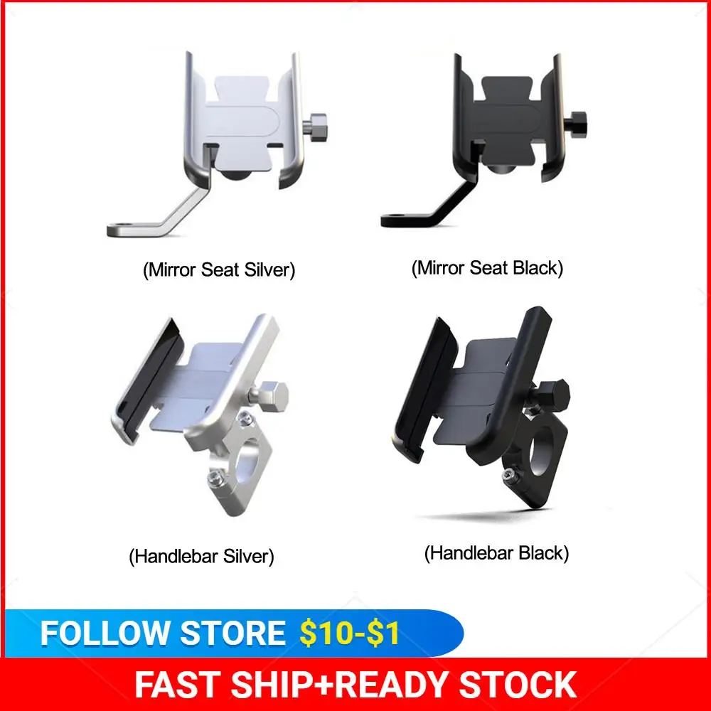 Aluminum Alloy Motorcycle Bike Phone Holder Gps Bracket Mount Clip