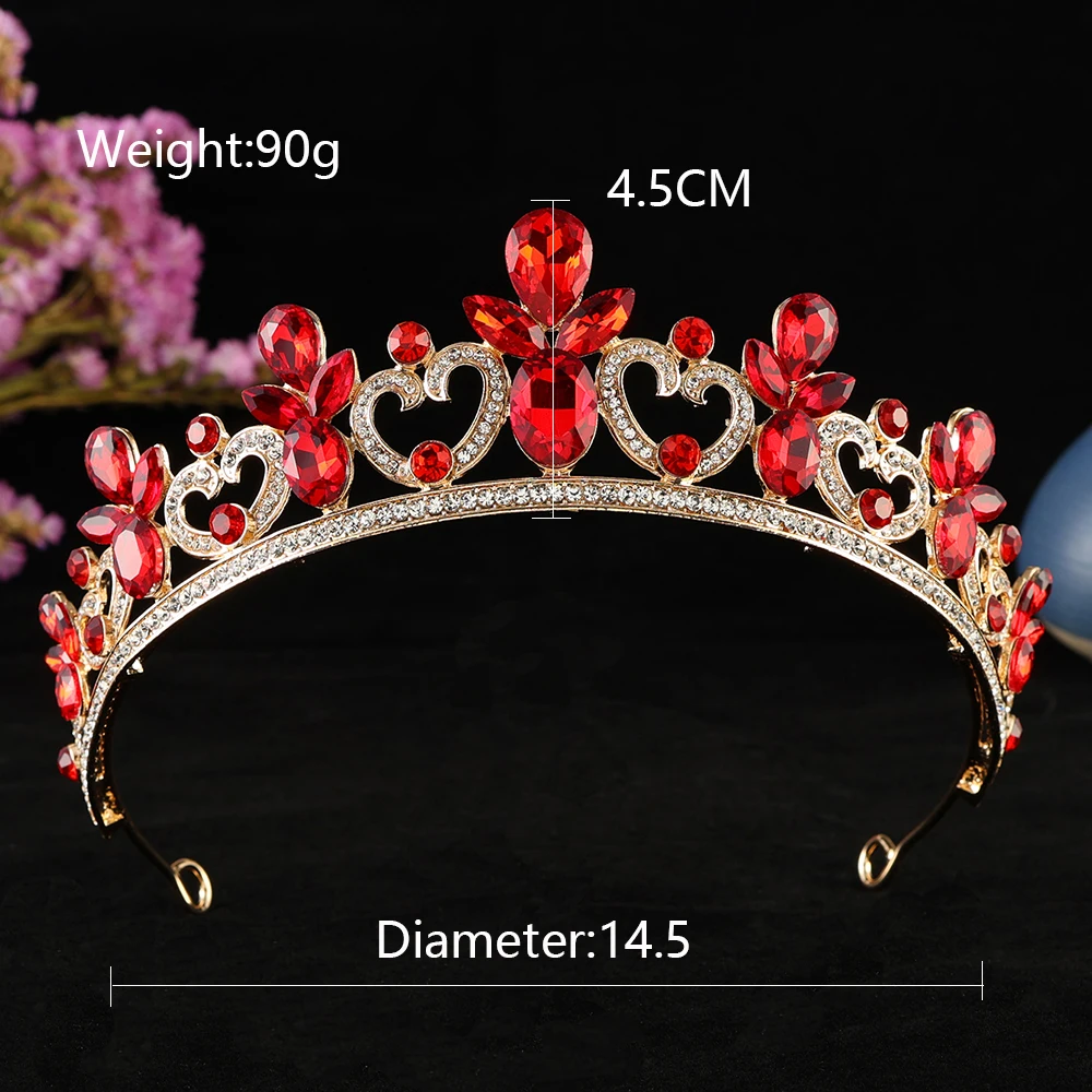 Luxury Women Tiara Excellent Bridal Gem Crystal Wedding Crown Colorful Queen Tiara For Party Jewelry Hair Accessories