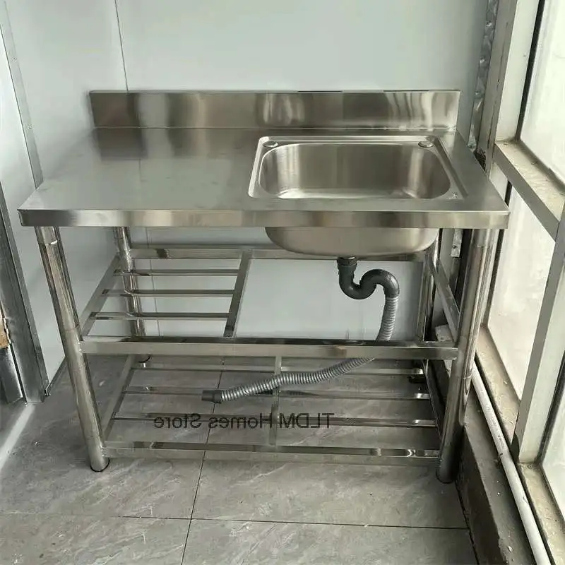 อ่างล้างจานเชิงพาณิชย์ที่ทันสมัยพร้อมขายึดแสงหรูหราสแตนเลสล้างจานอ่างล้างจานเคาน์เตอร์ตู้รวม 1