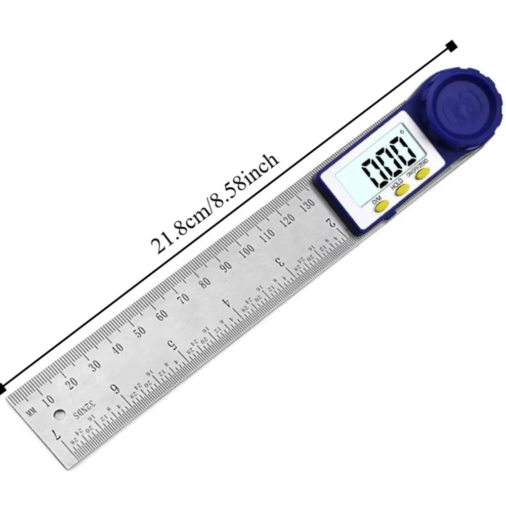 0-200mm 각도자 전자 디지털 디스플레이 디지털 각도계 스테인리스 스틸 스케일 휴대용 각도 측정기 DIY 프로젝트