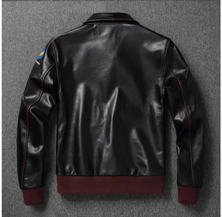 Men Leather Jacket YR!s.EastMan Classic A-2 Horsehide Vintage Us Air Force Leather Jacket