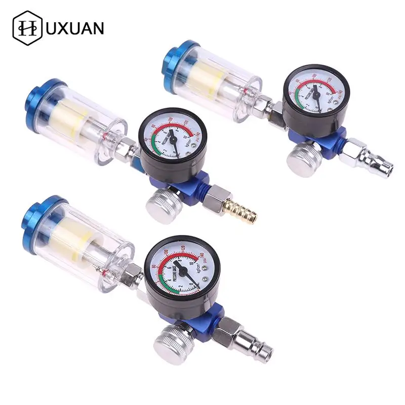 Spray Gun Air Regulator Gauge In-line Oil Water Trap Filter Separator JP/EU/US Adapter Pneumatic Tools For Airbrush