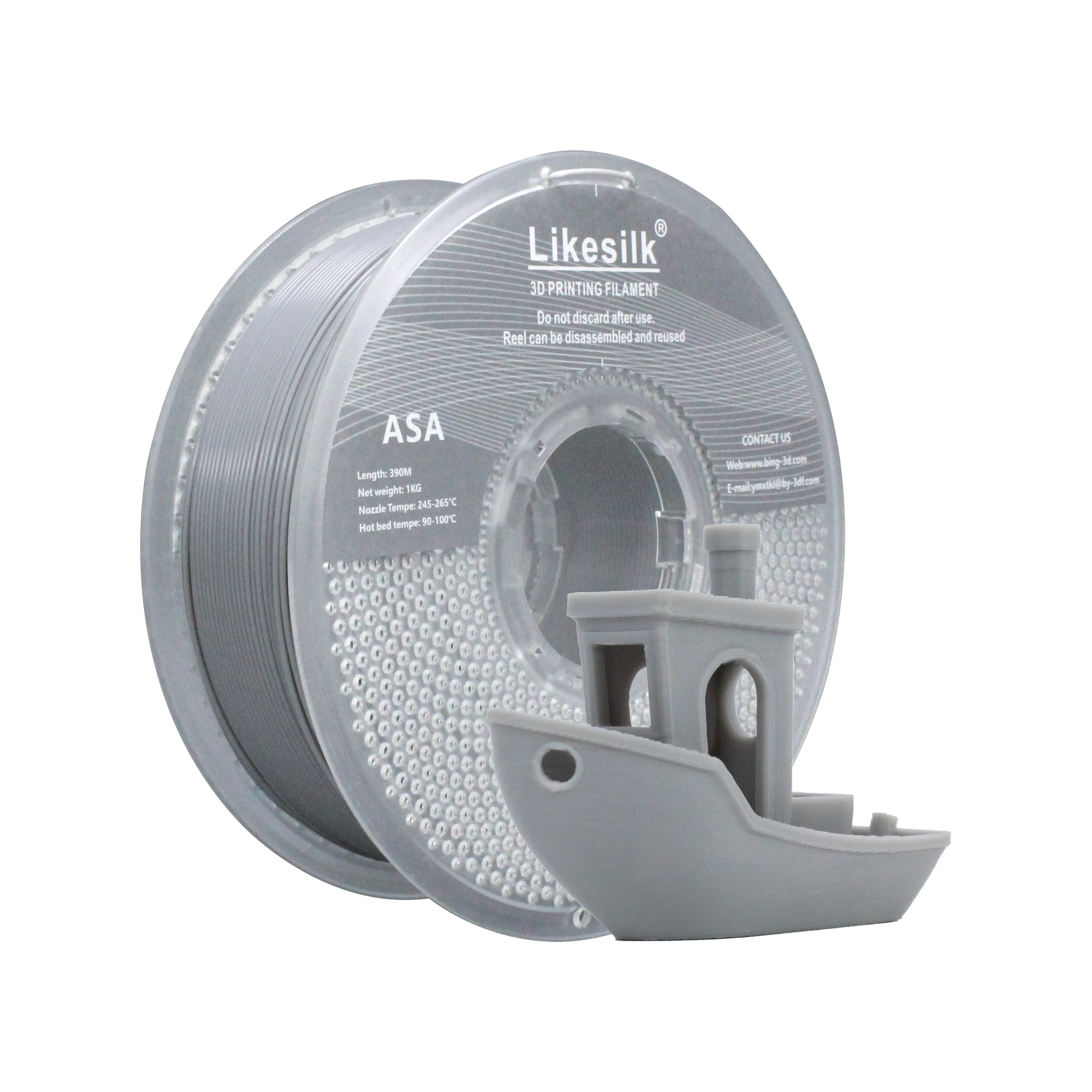 Likesilk ASA Filament 1.75mm 1kg ASA 3D Yazıcı Filament, Isıya ve Hava Koşullarına Dayanıklı - ASA 3D boyama Filament Baskı için Mükemmel