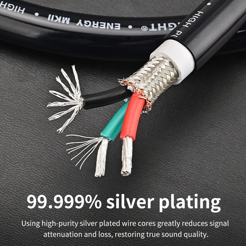 GREY KNIGHT MKII 고전력 OCC 5N 은도금 오디오 HiFi 전원 케이블 벌크 케이블 3*4mm² 코어 PTF 전력 증폭기 필터 케이블