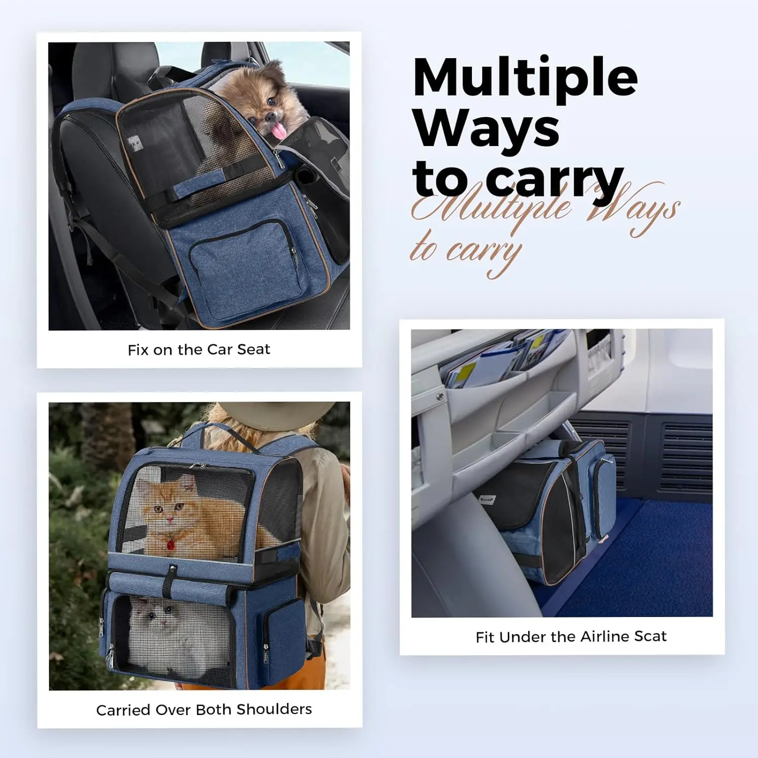 Double-Compartment Cat Backpack Carrier 5