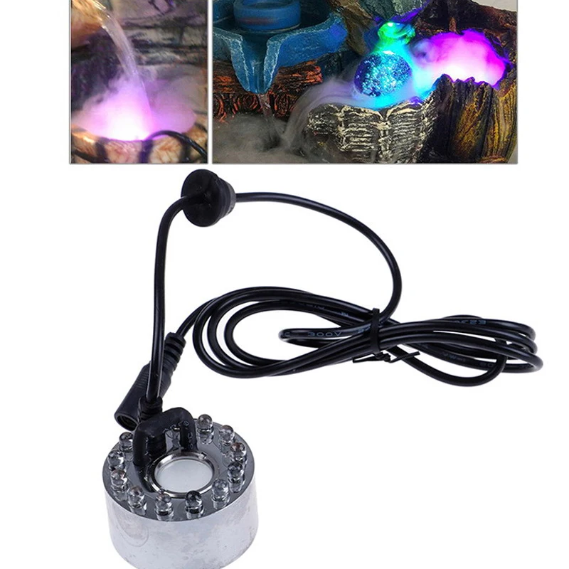 Water Fogger Halloween LED Water Fountain Pond Fogger Mini Mist Maker Fogger Pond Garden Nebulizer Halloween Christmas Party Decoration