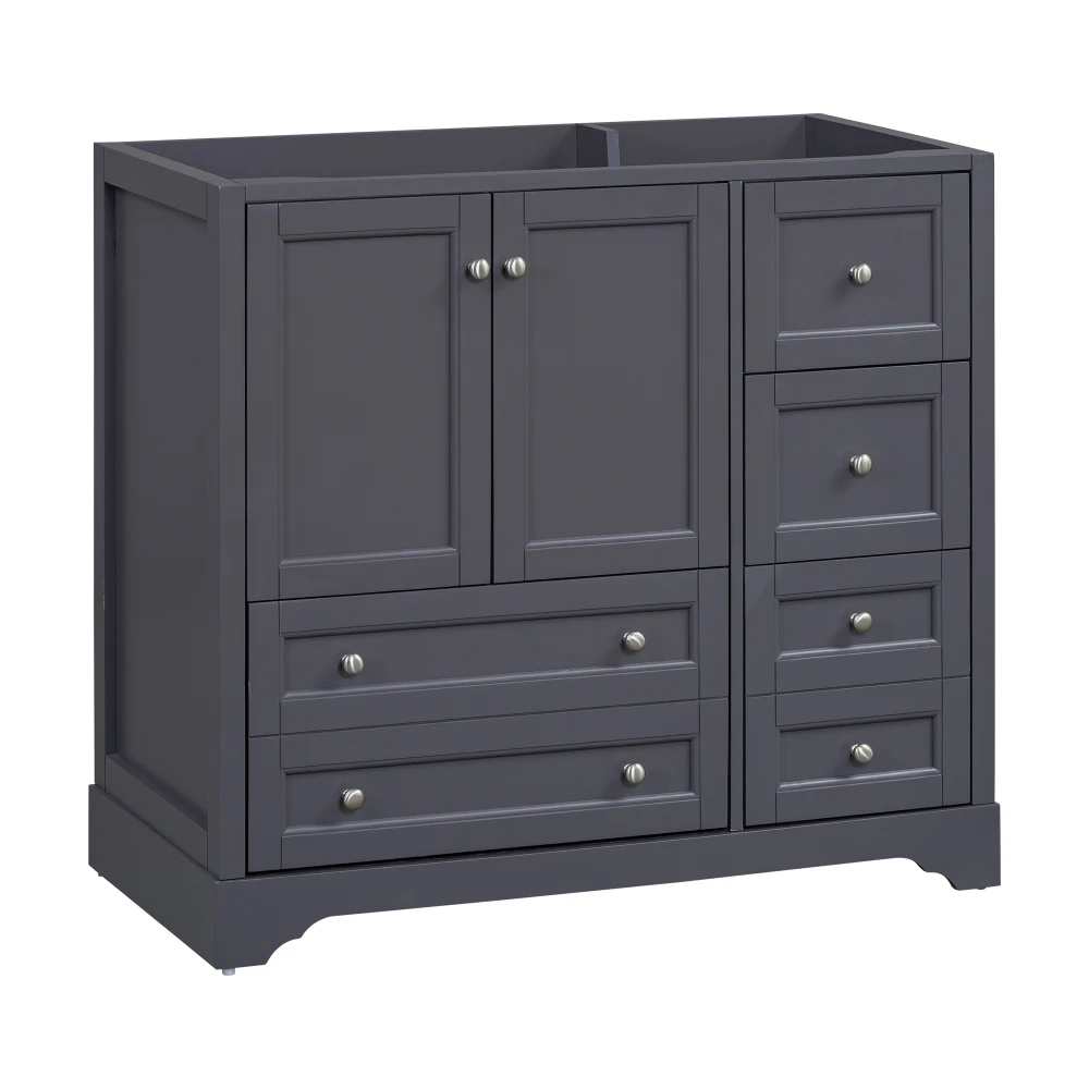 36inch Bathroom Vanity with Sink,  Solid Wood Freestanding Bathroom Vanities with 4 Storage Drawers and Shelf, Soft Closing 5