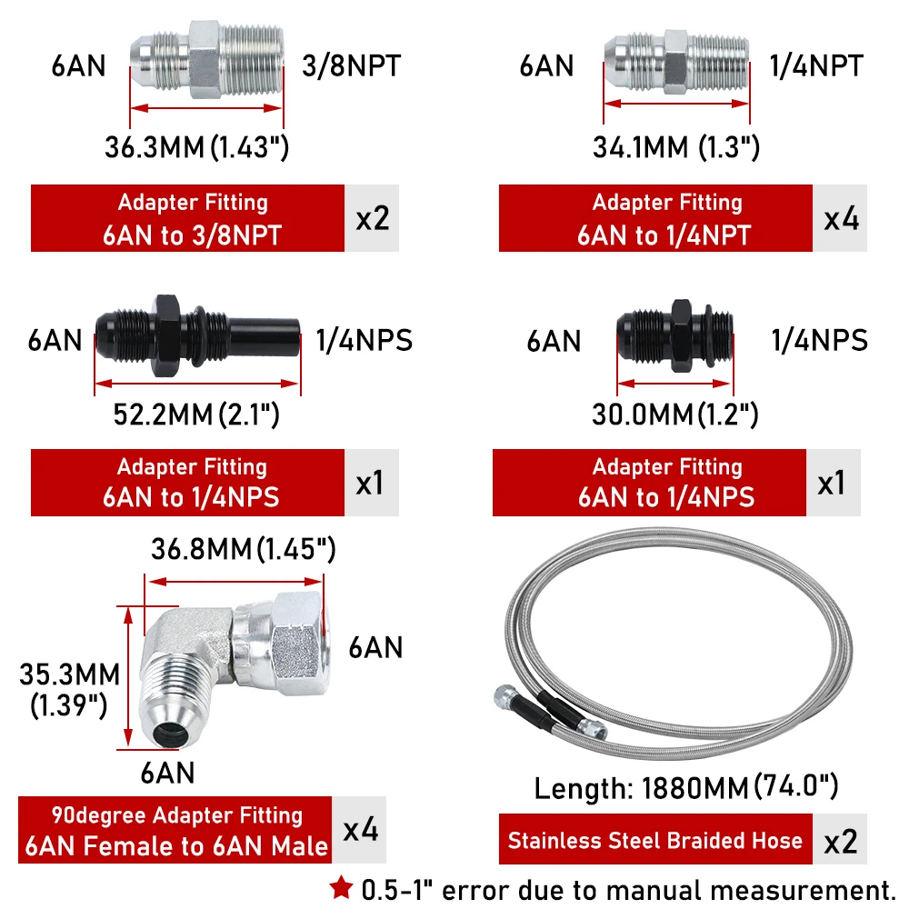 Kit De Mangueras Cruzadas De Refrigerante, Acero Inoxidable, | Cuotas