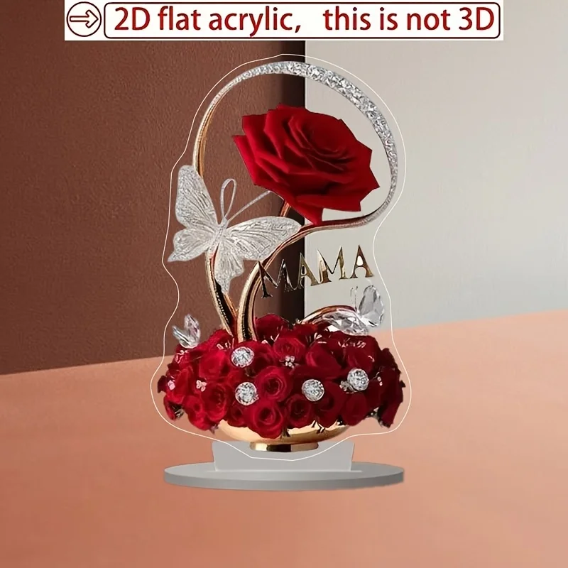 2D Acrylic Rose Gift For Mother Wife Best Friend Girlfriend artificial flower artificial flower ornament