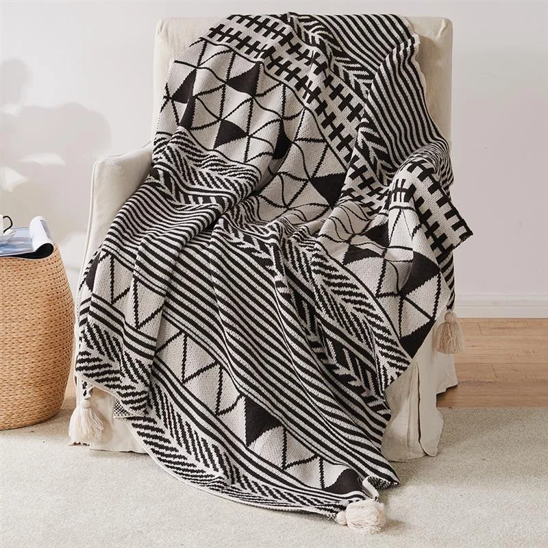 

Geometry Throw Blanket Sofa Towel Blanket For Couch Sofa Decorative Throws Rectangular Travel Office Knitted Blanket