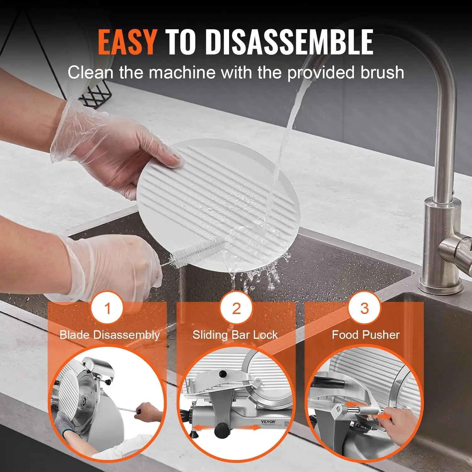 Electric Deli Food Slicer with 10" Stainless Steel Blade and Built-in Sharpening Stone