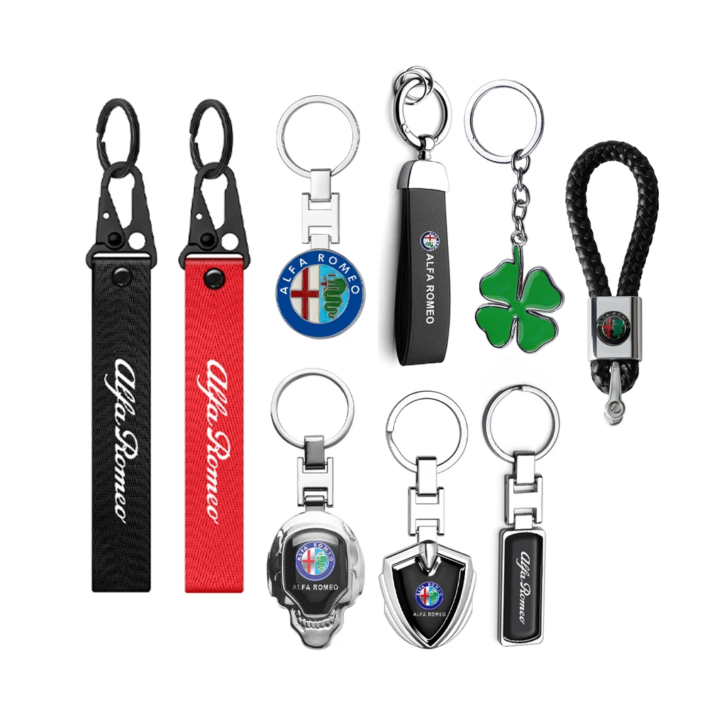 Premium Metal and Leather Car Keychain - Auto Badge Styling Gift Pendant