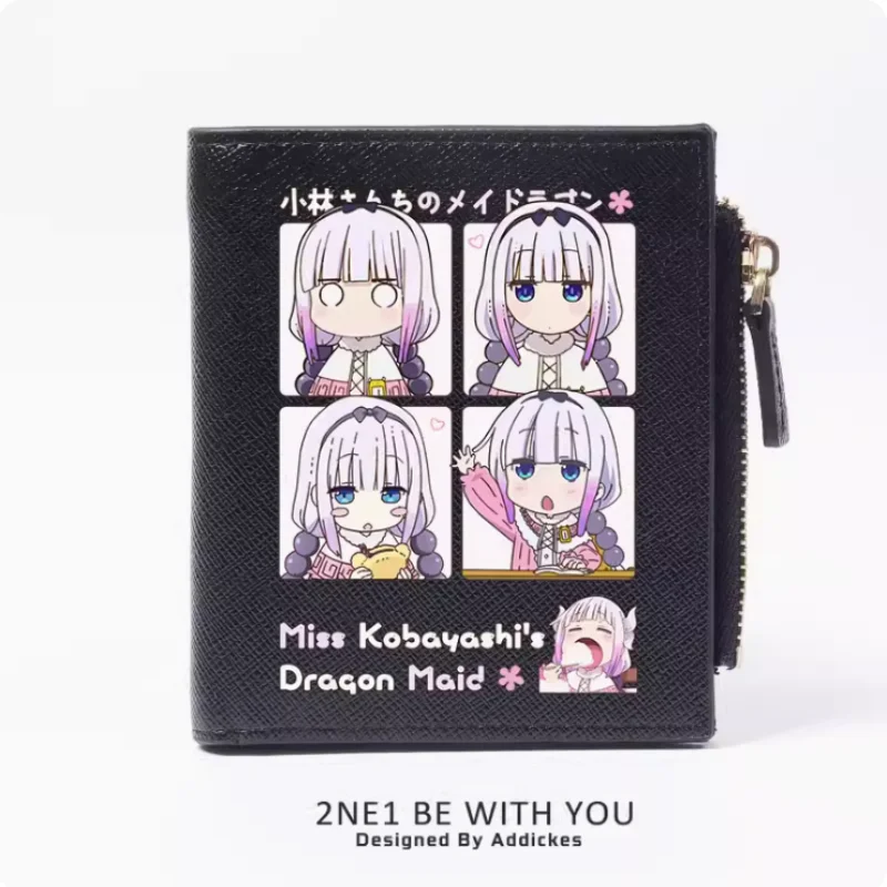 Miss Kobayashi's Dragon Maid Anime Zipper Wallet Fold Bag Multi Card  Coin Pocket Holder Fashion Kids Wallets Gift